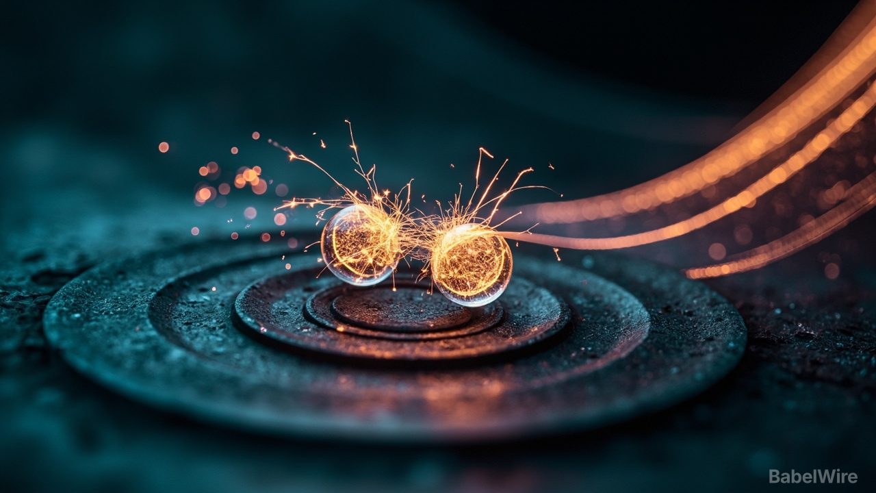 Each collision is random. A hundred of them are not — and that confirms the capacitor model
